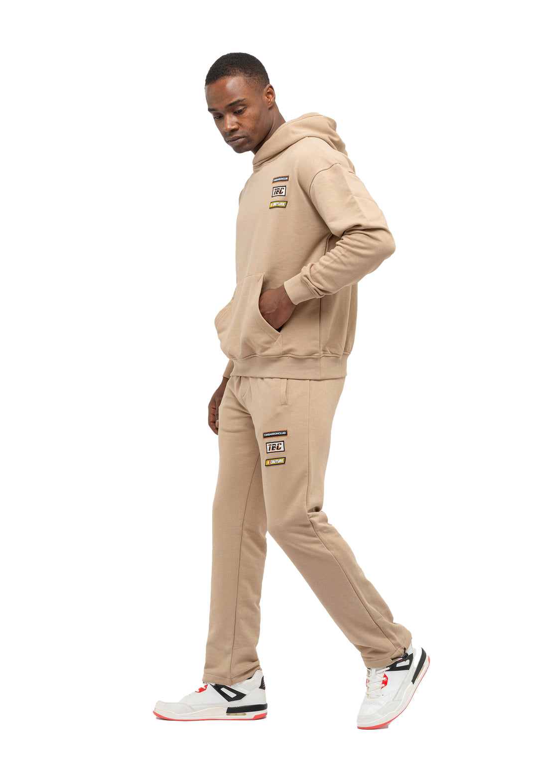Tom Barron Men's Embroidered Badge Casual Tracksuit Oversize
