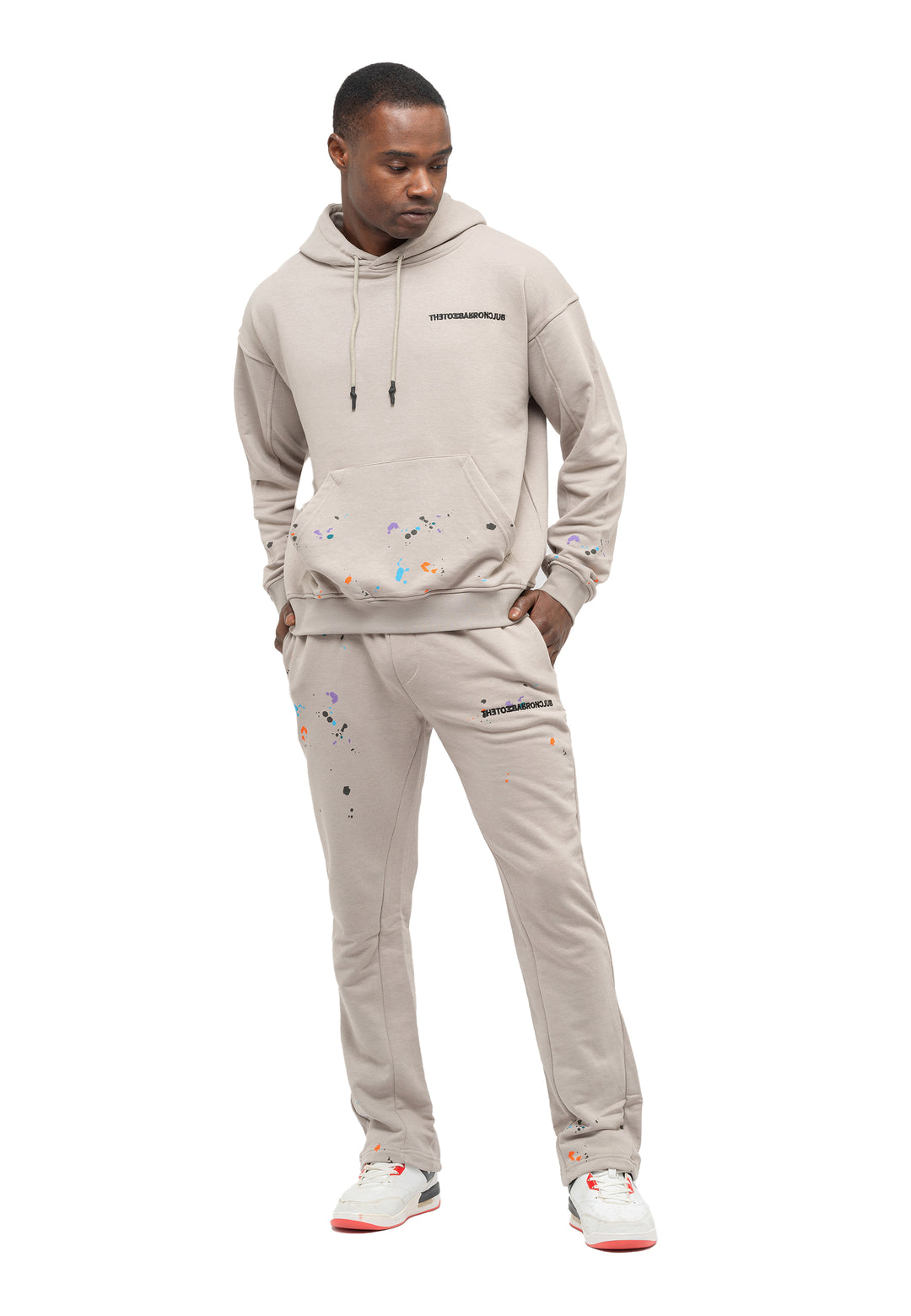 Tom Barron Men's Paint Splatter Casual Tracksuit Oversize