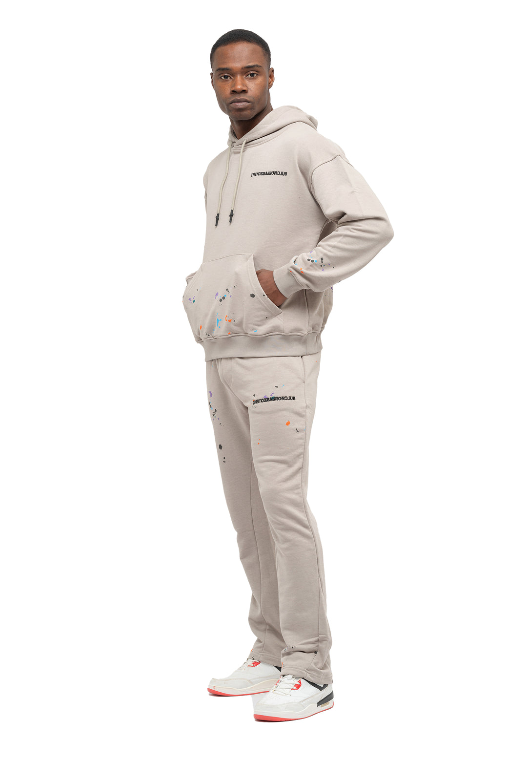 Tom Barron Men's Paint Splatter Casual Tracksuit Oversize