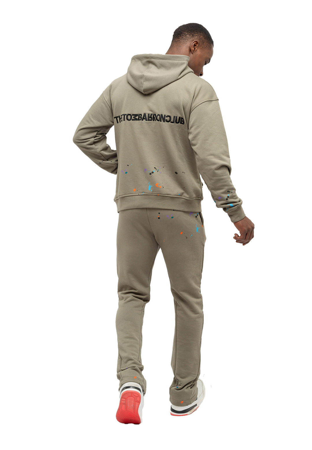 Tom Barron Men's Paint Splatter Casual Tracksuit Oversize