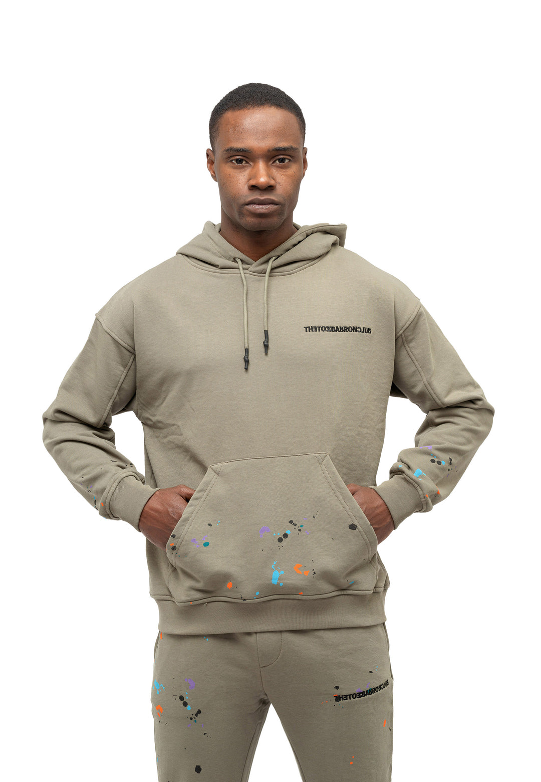 Tom Barron Men's Paint Splatter Casual Tracksuit Oversize