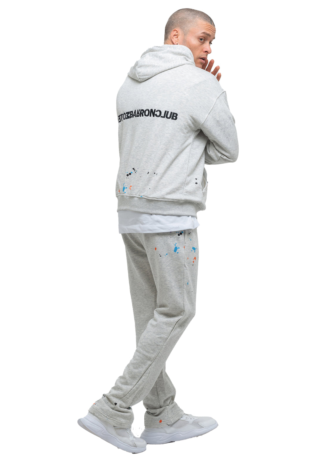 Tom Barron Men's Paint Splatter Casual Tracksuit Oversize