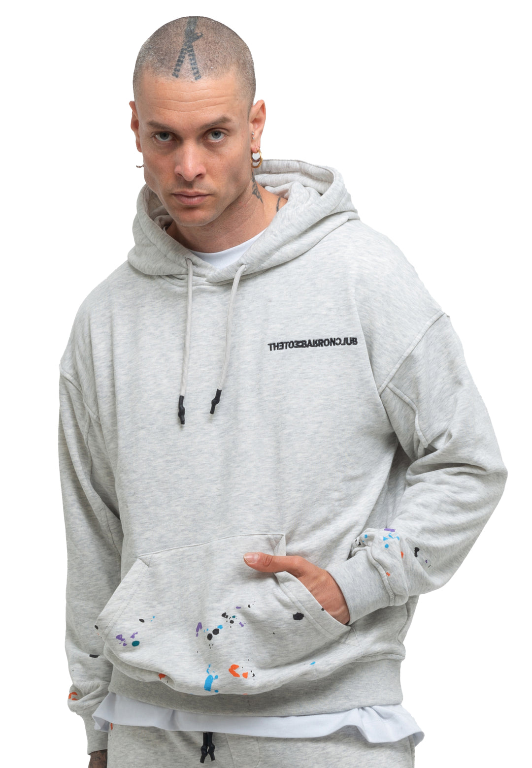 Tom Barron Men's Paint Splatter Casual Tracksuit Oversize